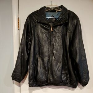 Preston and York Mens Genuine Lamb Skin Black Leather Blazer Style Jacket Size L